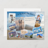 ビーチでの1日の写真コラージュテンプレート ポストカード (正面/裏面)