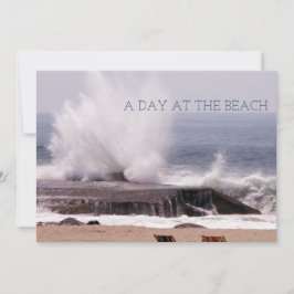 ビーチでの1日 レトロな海の波しぶき セーブザデート