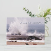 ビーチでの1日 レトロな海の波しぶき セーブザデート (スタンド正面)