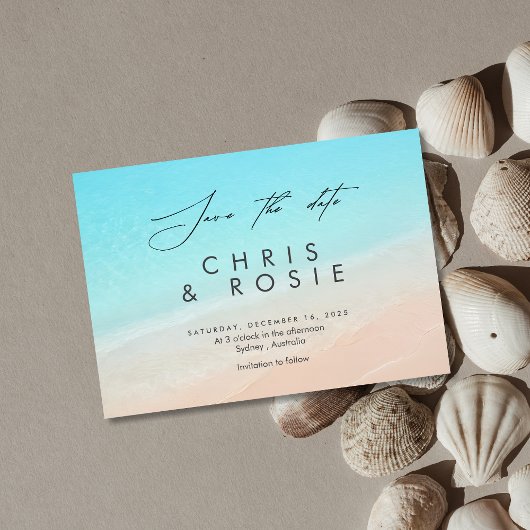 ビーチでは、湖航海のの結婚式の日付を保存 セーブザデート