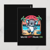 ビーチでまったりするコアラ ポストカード (正面/裏面)