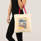 ビーチでイワシとワインを トートバッグ (正面(商品))