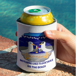 ビーチでカモメのフロックテイル 缶クーラー