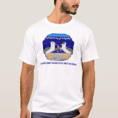 ビーチでカモメのフロックテイル Tシャツ (正面)