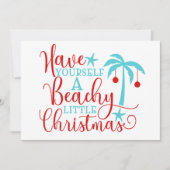 ビーチでクリスマスを楽しんで シーズンカード (正面)