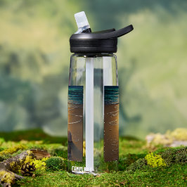 ビーチでサンセットとシェル ウォーターボトル