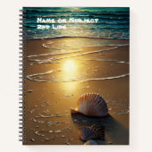 ビーチでサンセットとシェル ノートブック (正面)