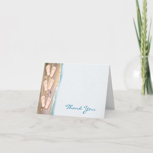 ビーチでサンダルを履いてくれてありがとう サンキューカード (正面)