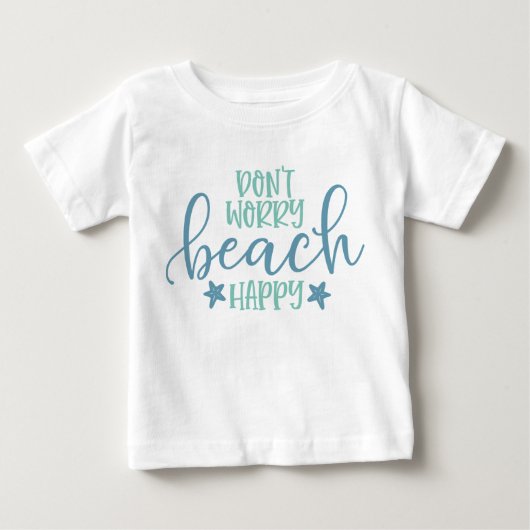 ビーチでハッピー、ご心配なく ベビーTシャツ (正面)