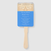 ビーチでハートの結婚式 プログラム 手 ハンドファン (正面)