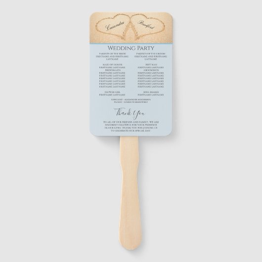 ビーチでハートの結婚式　プログラム　手 ハンドファン (裏面)