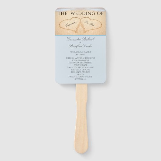 ビーチでハートの結婚式　プログラム　手 ハンドファン (正面)
