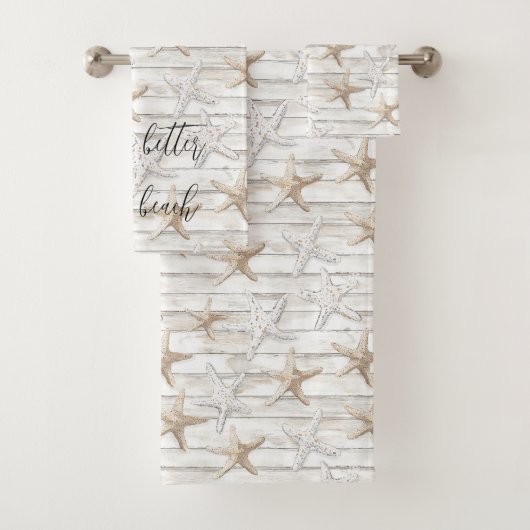 ビーチでパーソナライズされたはヒトデのビーチ バスタオルセット (インサイチュ)