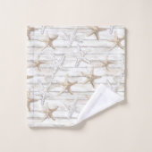 ビーチでパーソナライズされたはヒトデのビーチ バスタオルセット (ウォッシュタオル)