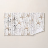 ビーチでパーソナライズされたはヒトデのビーチ バスタオルセット (ハンドタオル)