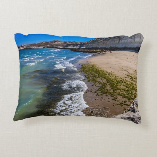 ビーチでプエルトピラミデス,アルゼンチン アクセントクッション (裏面)