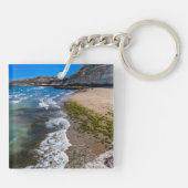 ビーチでプエルトピラミデス,アルゼンチン キーホルダー (裏面)