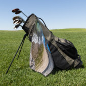 ビーチでプエルトピラミデス，アルゼンチン ゴルフタオル (グリーン)