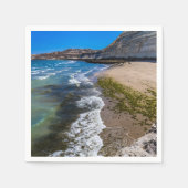 ビーチでプエルトピラミデス，アルゼンチン スタンダードカクテルナプキン (正面)