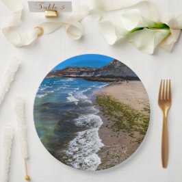 ビーチでプエルトピラミデス，アルゼンチン ペーパープレート