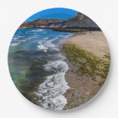 ビーチでプエルトピラミデス，アルゼンチン ペーパープレート (正面)