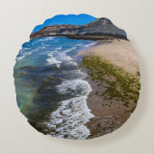 ビーチでプエルトピラミデス，アルゼンチン ラウンドクッション (正面)