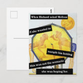 ビーチでホットドッグをシェアするカップル 面白い 名入れ ポストカード (正面/裏面)