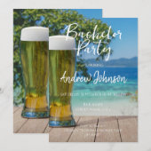 ビーチでライトビールを飲む 招待状 (正面/裏面)