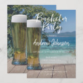 ビーチでライトビールを飲む 招待状 (正面/裏面)