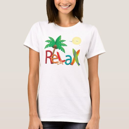 ビーチでリラックスして下さい Tシャツ (正面)