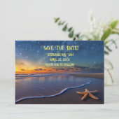 ビーチでロマンティックな約束を保存 招待状 (スタンド正面)