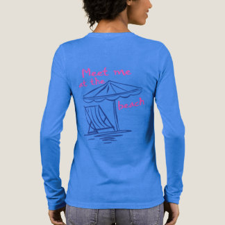 ビーチで会いましょう - 海岸沿いの夏の雰囲気グラフィック トライブレンドTシャツ