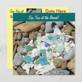 ビーチで会おう！招待状！海岸の化石 招待状 (正面/裏面)