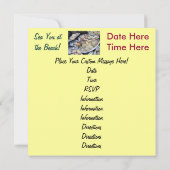 ビーチで会おう！招待状！海岸の化石 招待状 (裏面)