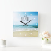 ビーチで呼吸 スクエア壁時計 (ホーム)