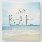 ビーチで呼吸 ストーンコースター (正面)