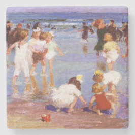 ビーチで幸せな日(by E.H. Potthast) ストーンコースター