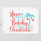 ビーチで楽しいクリスマスを シーズンカード (正面/裏面)