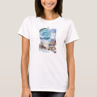 ビーチで海辺の女性のTシャツで Tシャツ