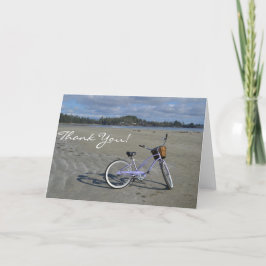ビーチで自転車の感謝カード サンキューカード