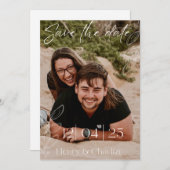 ビーチで記念日をセーブ 招待状 (正面/裏面)