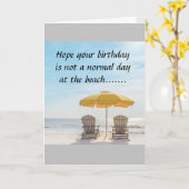 ビーチで誕生日が一番幸せな日に! カード (黄色い花)