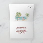ビーチで誕生日 カード (内部)