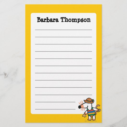 ビーチで貝を集めているMaisy 便箋 (正面)