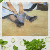 ビーチで遊んでいるメリーCassatt子供 キッチンタオル (折り畳み)