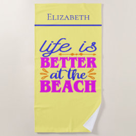ビーチで過ごす人生は最高 Towel ビーチタオル