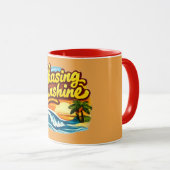 ビーチで陽光を追いかけて | サマーバイブス マグカップ (正面右)