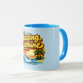 ビーチで陽光を追いかけて | サマーバイブス マグカップ (正面右)