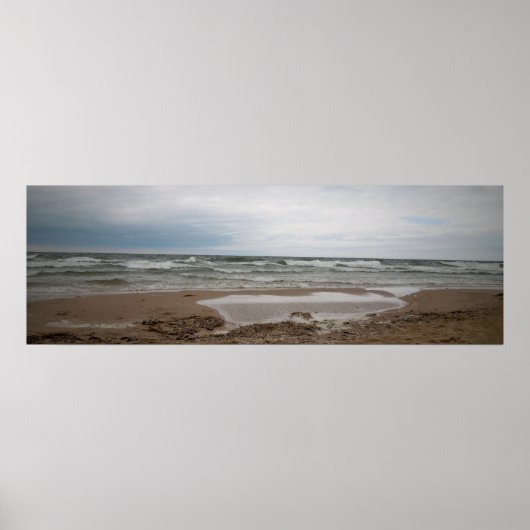 ビーチで霧が立つ日 ポスター (正面)