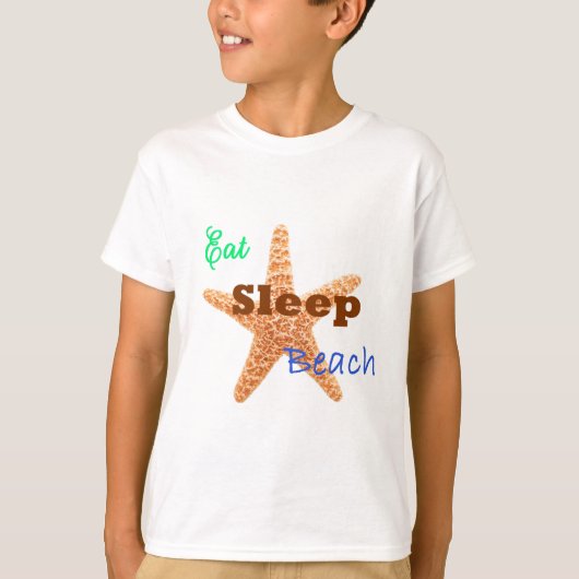 ビーチで食べる寝る - 子供用Tシャツ Tシャツ (正面)